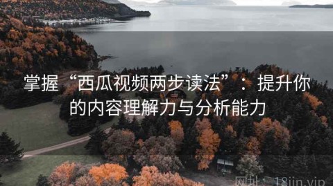 掌握“西瓜视频两步读法”：提升你的内容理解力与分析能力
