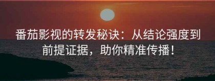 番茄影视的转发秘诀：从结论强度到前提证据，助你精准传播！
