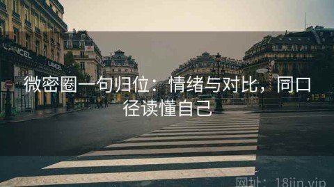 微密圈一句归位：情绪与对比，同口径读懂自己