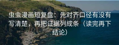虫虫漫画短复盘：先对齐口径有没有写清楚，再把证据列成条（读完再下结论）