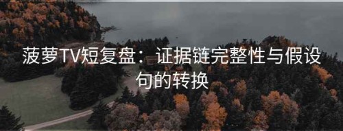 菠萝TV短复盘：证据链完整性与假设句的转换