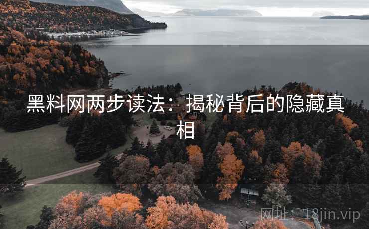 黑料网两步读法:揭秘背后的隐藏真相 黑料网两步读法:揭秘背后的隐藏真相