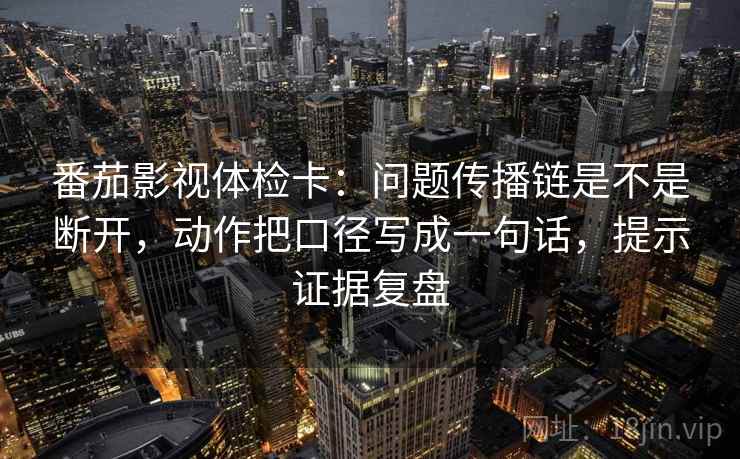 番茄影视体检卡：问题传播链是不是断开，动作把口径写成一句话，提示证据复盘